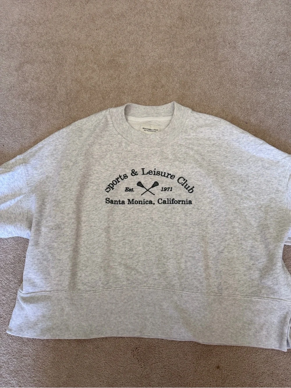 Abercrombie & Fitch Light Heather Gray Crewneck Sweatshirt - Picture 1 of 3